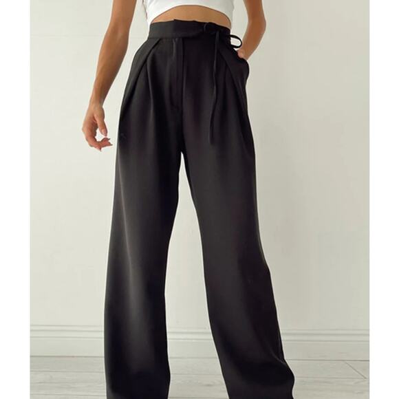 Palazzo Tied Wide Leg Dress Pants | Size Xl | Commense - Picture 1 of 4